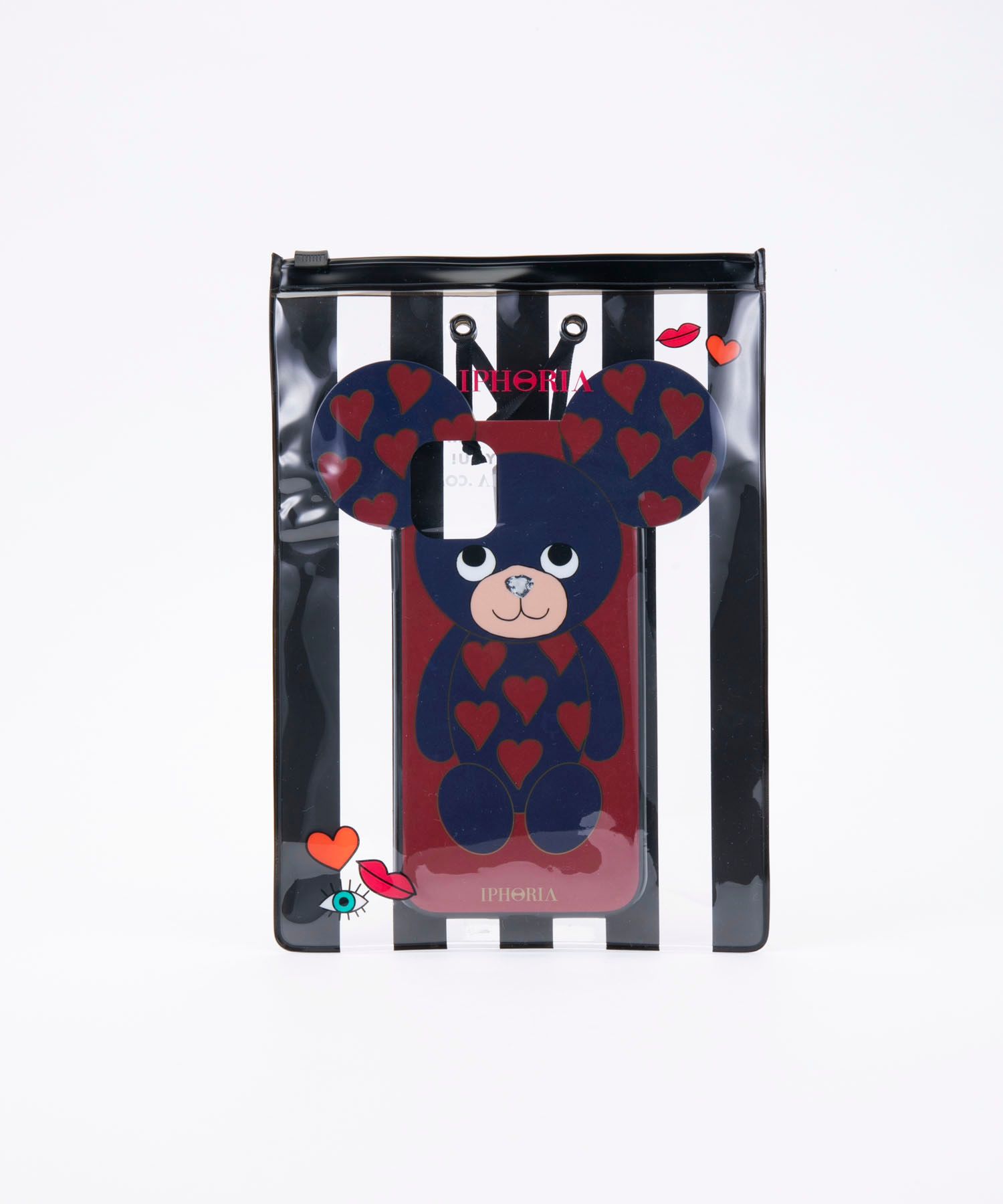 Case for Apple iPhone 11 - Teddy Blue with Red Hearts