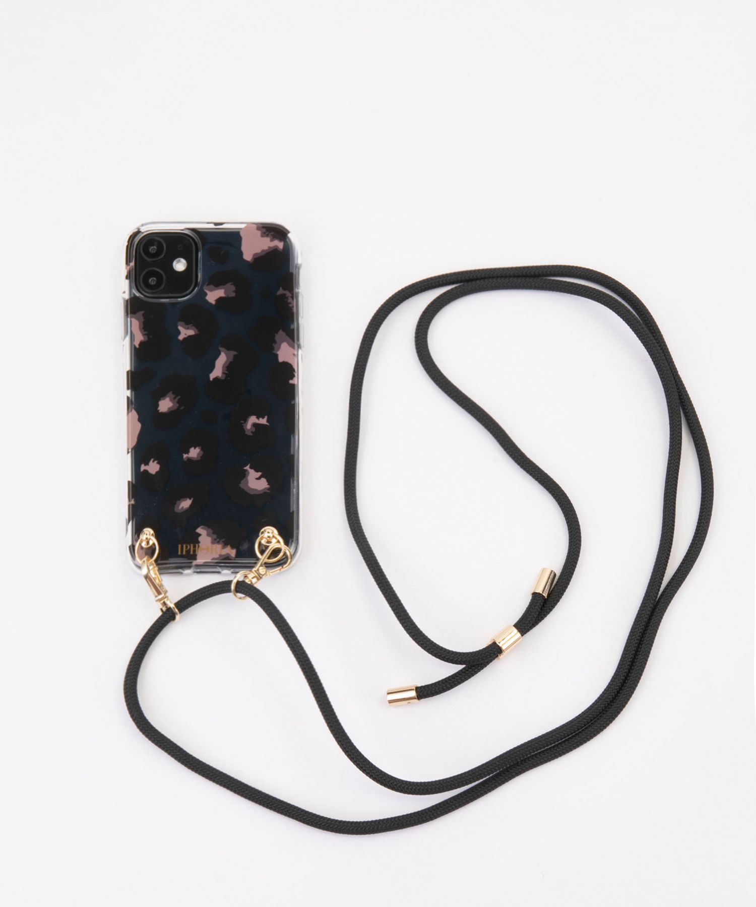 Necklace Case for Apple iPhone 11 with Black Cord - Leo Transparent