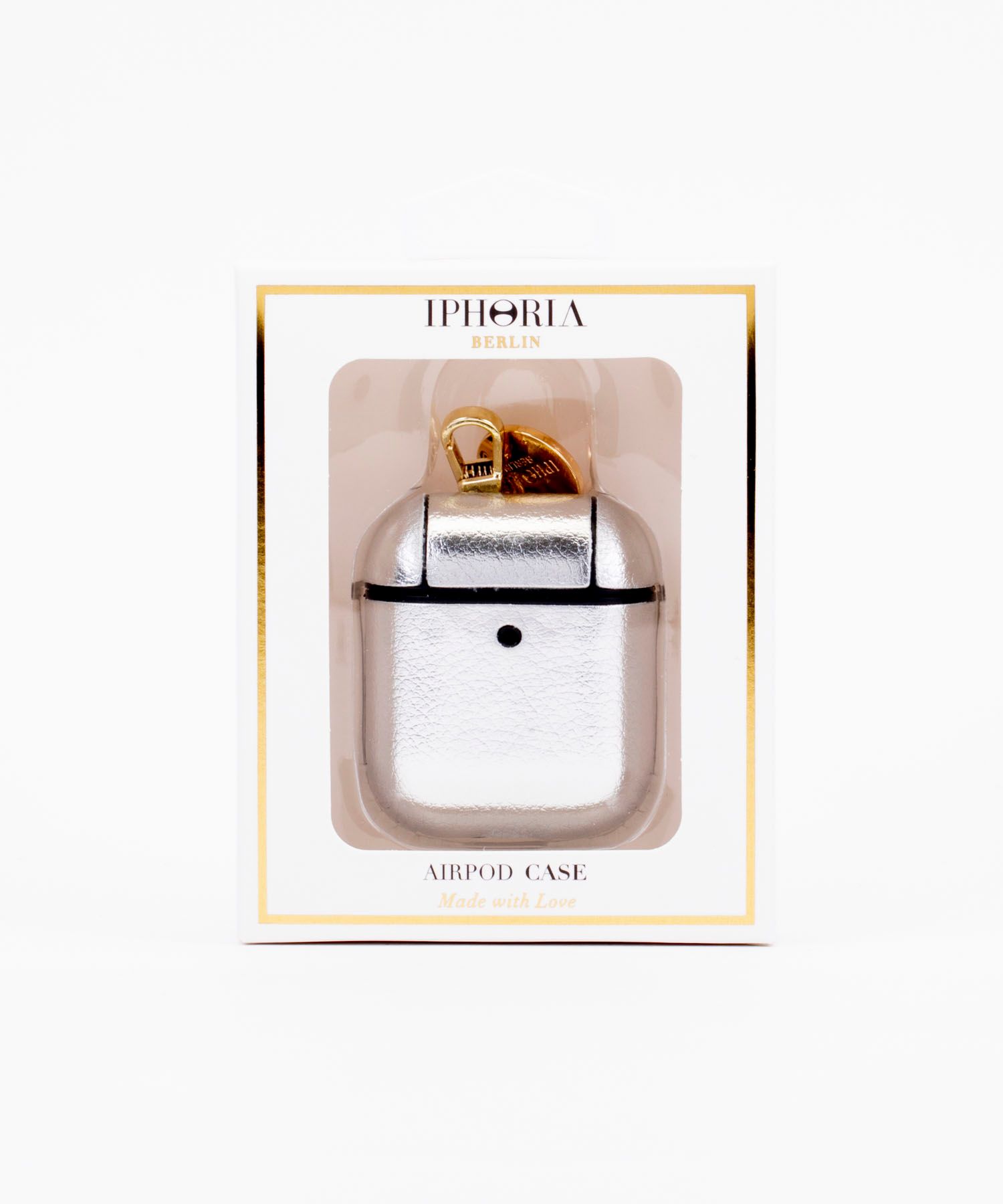 Key Chain Airpods Case - White Mirror