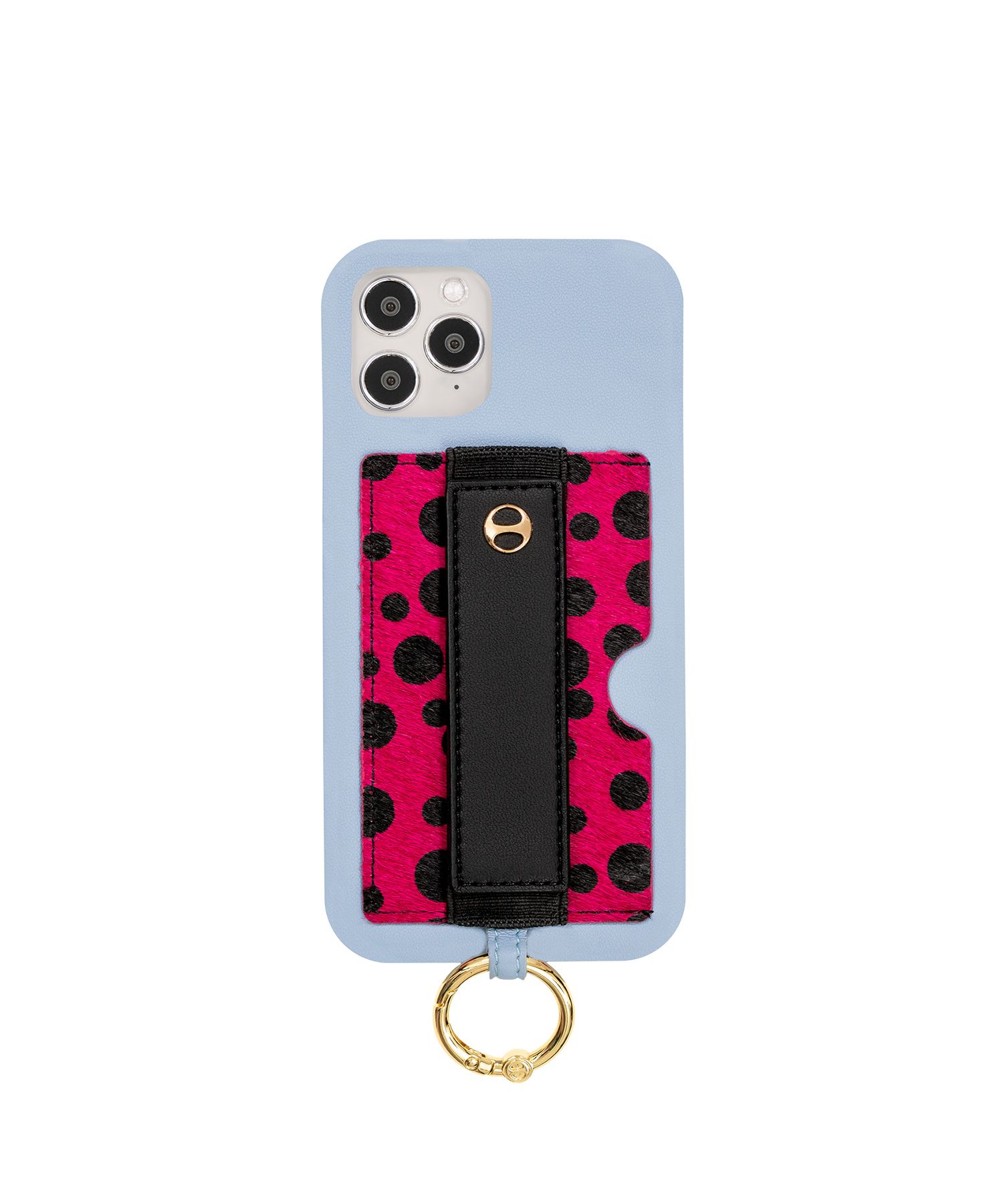 Case for iPhone 12/12 Pro - Vegan Leather Case With Holding Strap + Pocket + Ring - Lavender