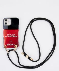 Necklace Case for Apple iPhone 12/12 Pro - Couleur au Portable Vernis Rouge Pur