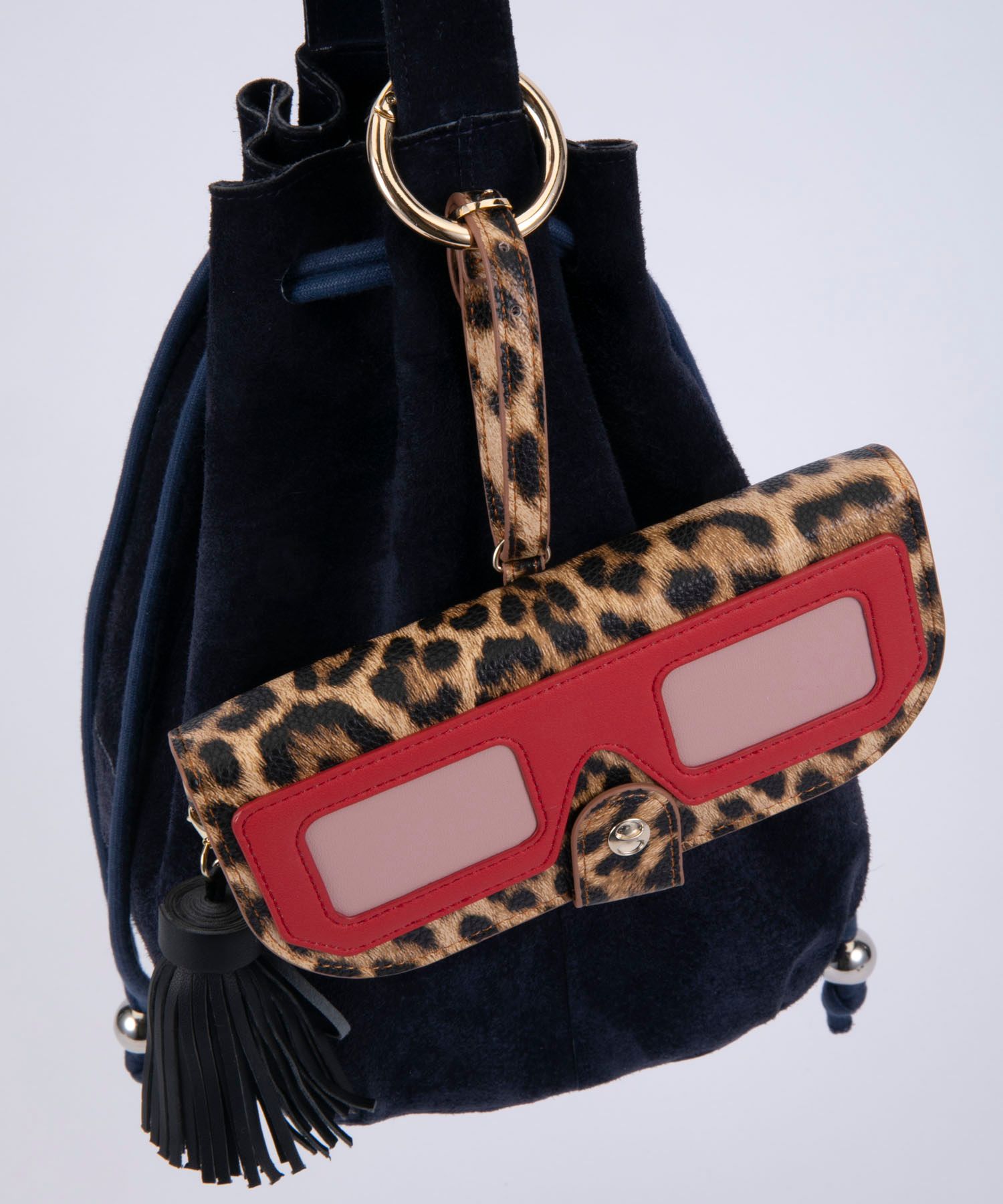Glasses Case with Bag Holder - Leopard with Edged Glasses
