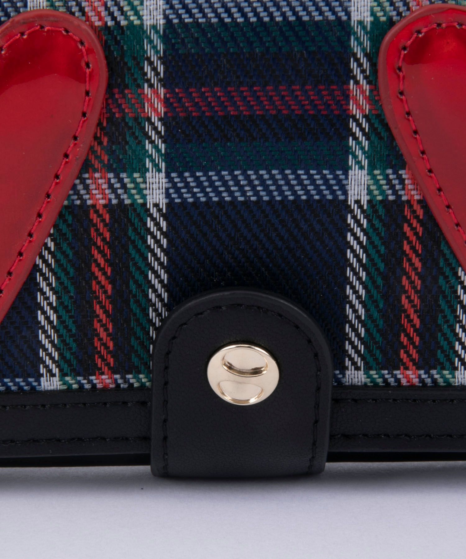 Glasses Case with Bag Holder - checkered with patent Hearts