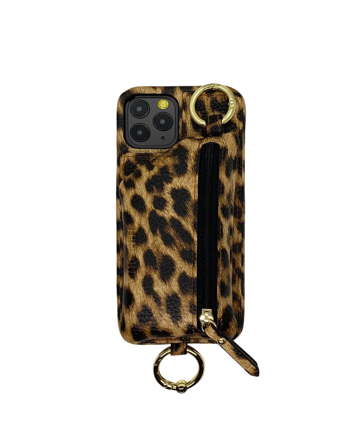 Necklace Case for Apple iPhone 12/12 Pro - Leopard With Multi-Strap + Zip Pocket