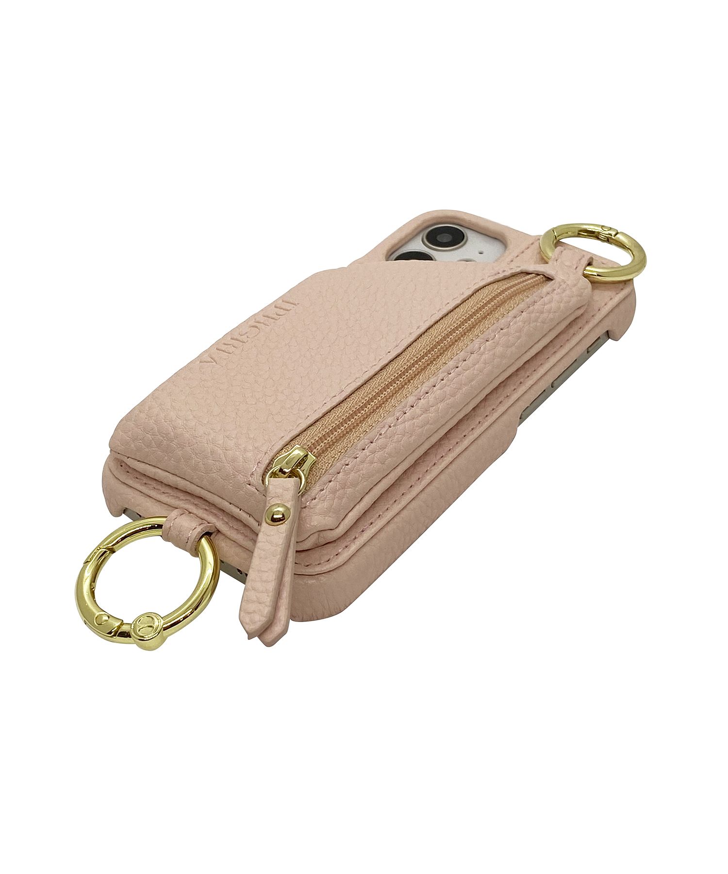 Necklace Case for Apple iPhone 12 mini - Nude With Multi-Strap + Zip Pocket
