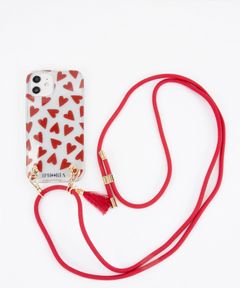 Necklace Case for Apple iPhone 12/12 Pro - Transparent Hearts