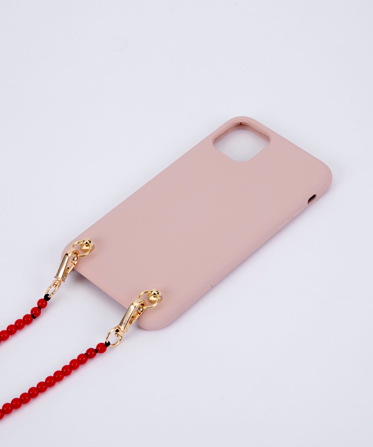 Necklace Case for Apple iPhone 11 Pro Max - Soft Touch Nude with Pearl Strap