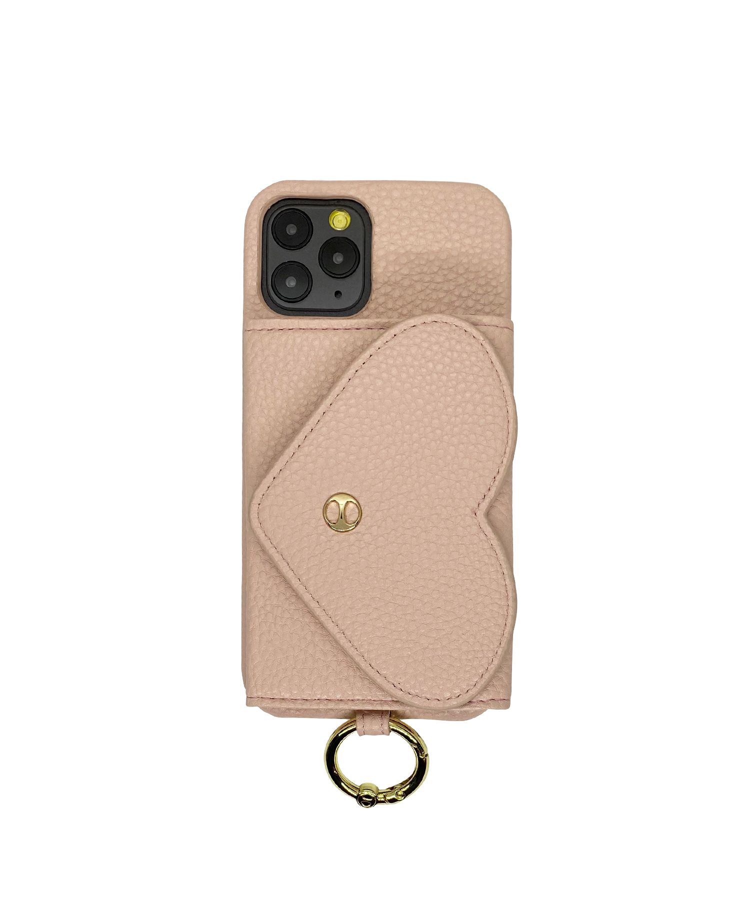 Necklace Case for Apple iPhone 12/12 Pro- Nude With Heart Pocket