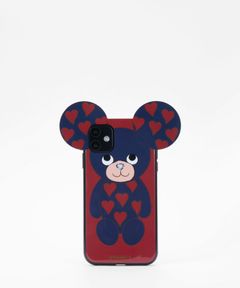Case for Apple iPhone 11 - Teddy Blue with Red Hearts