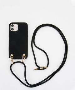 Necklace Case for Apple iPhone 12/12 Pro- Soft Touch simple Black