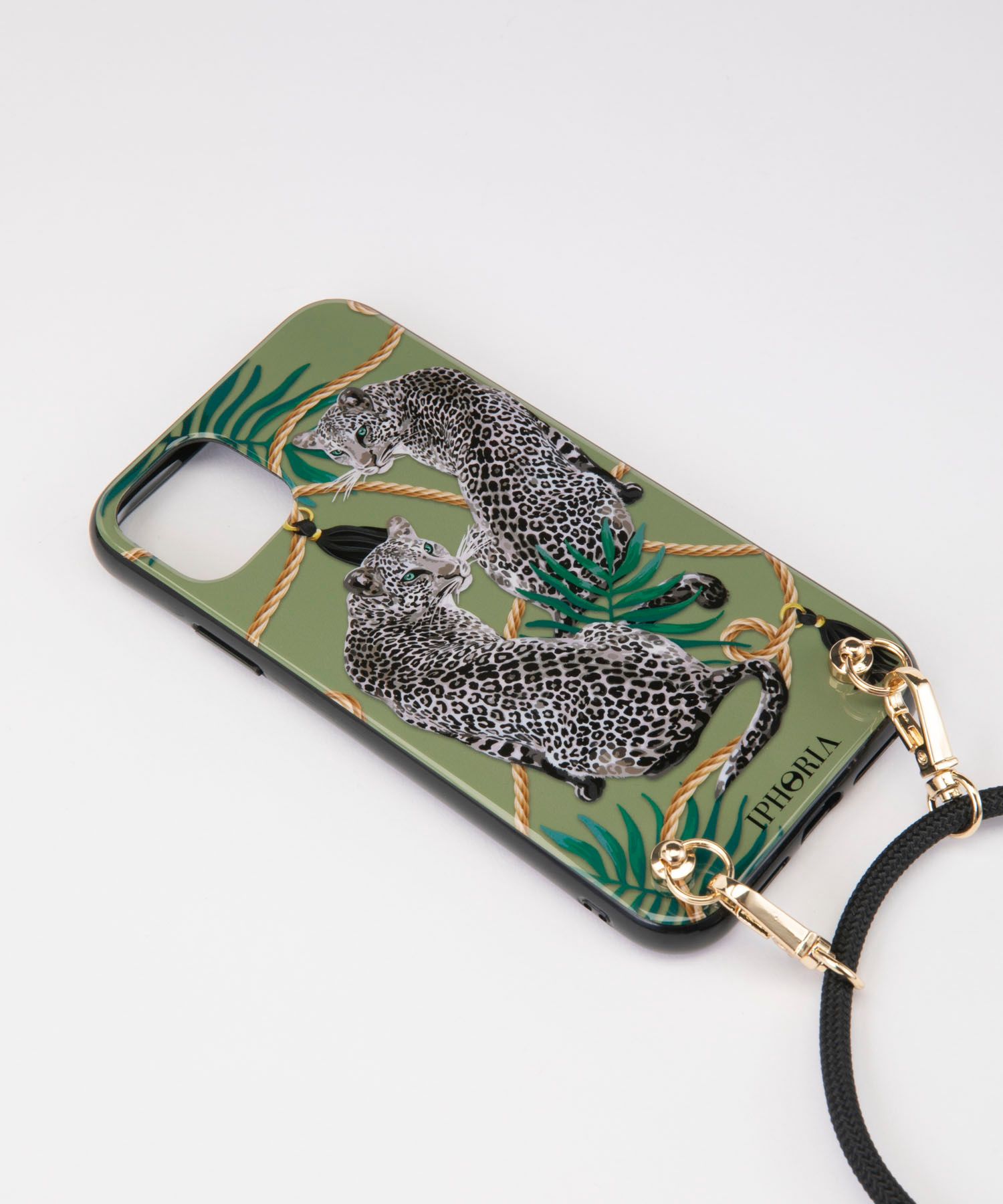 Necklace Case for Apple iPhone 11 - Olive Leopards
