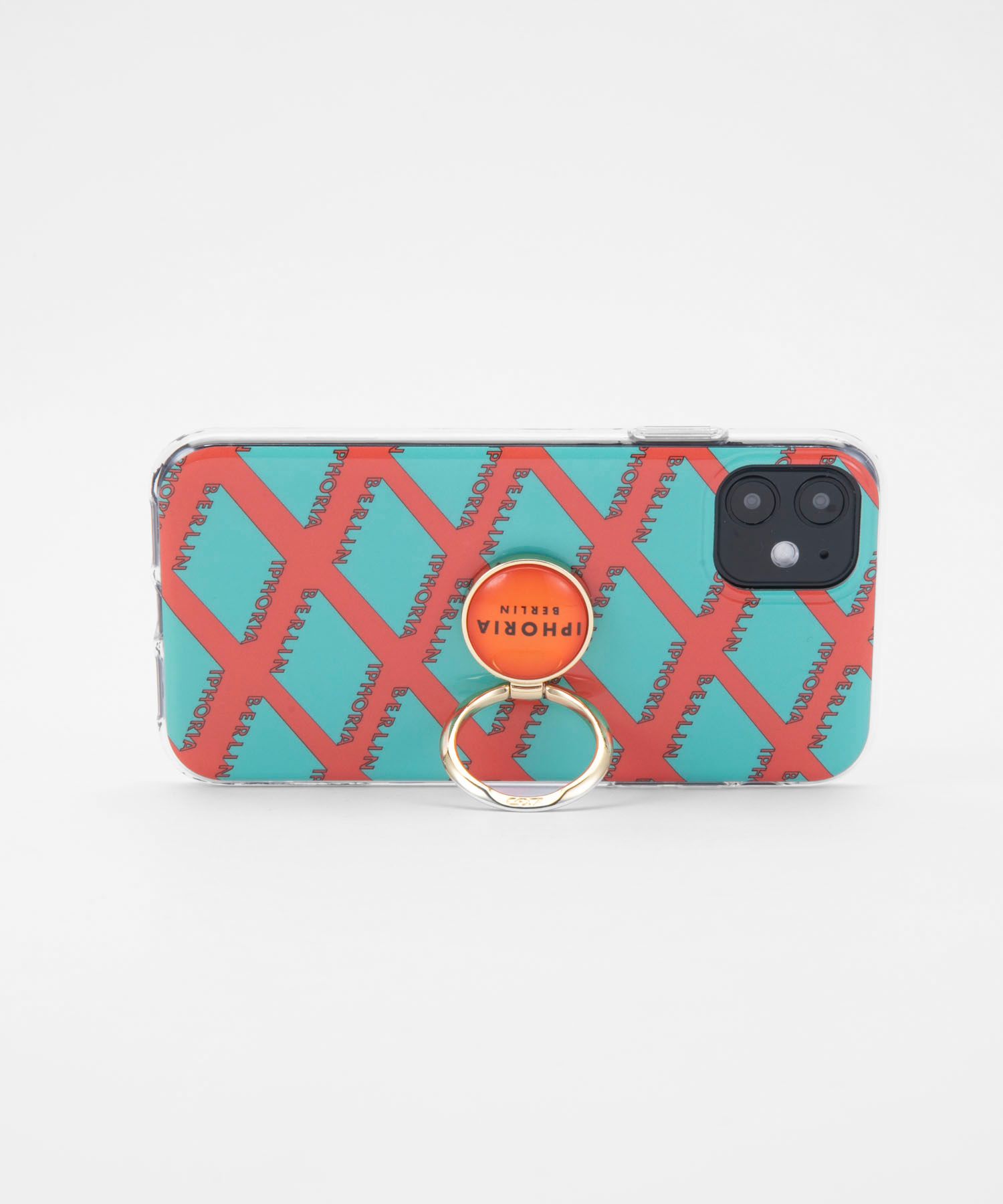 Case for Apple iPhone 11 - Gold Ring Illusion Pattern Orange & Mint