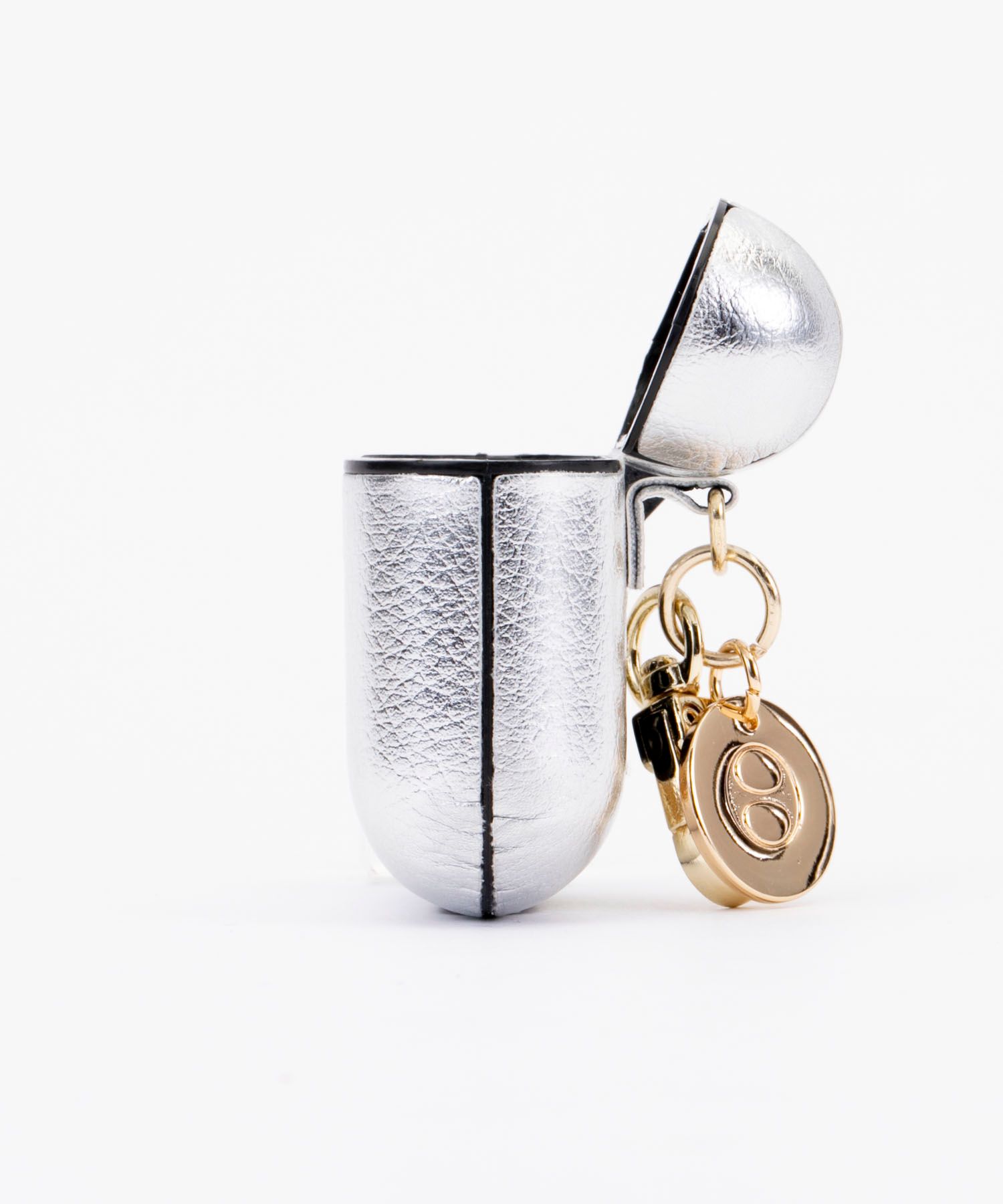 Key Chain Airpods Case - White Mirror