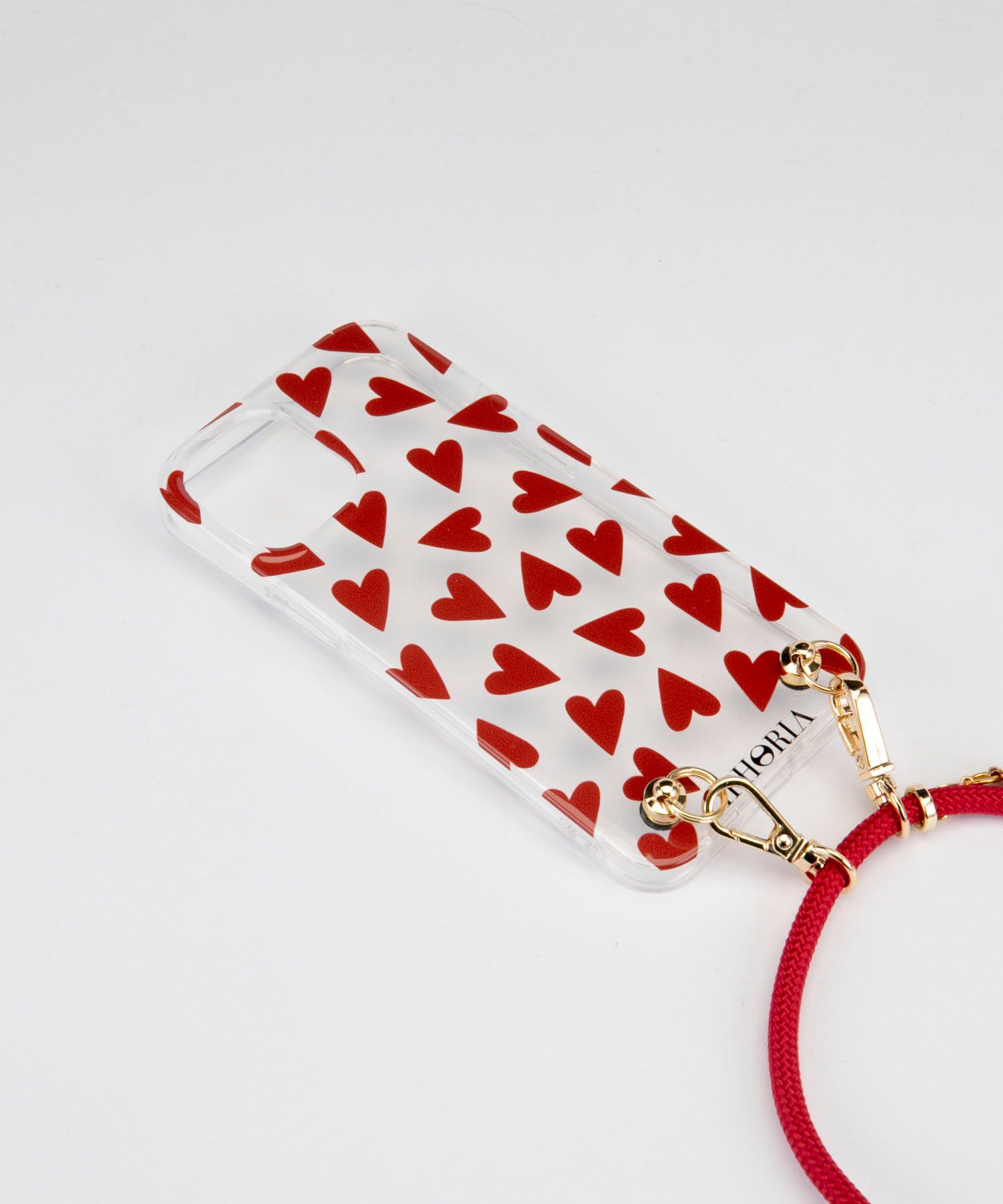 Necklace Case for Apple iPhone 12 mini - Transparent Hearts