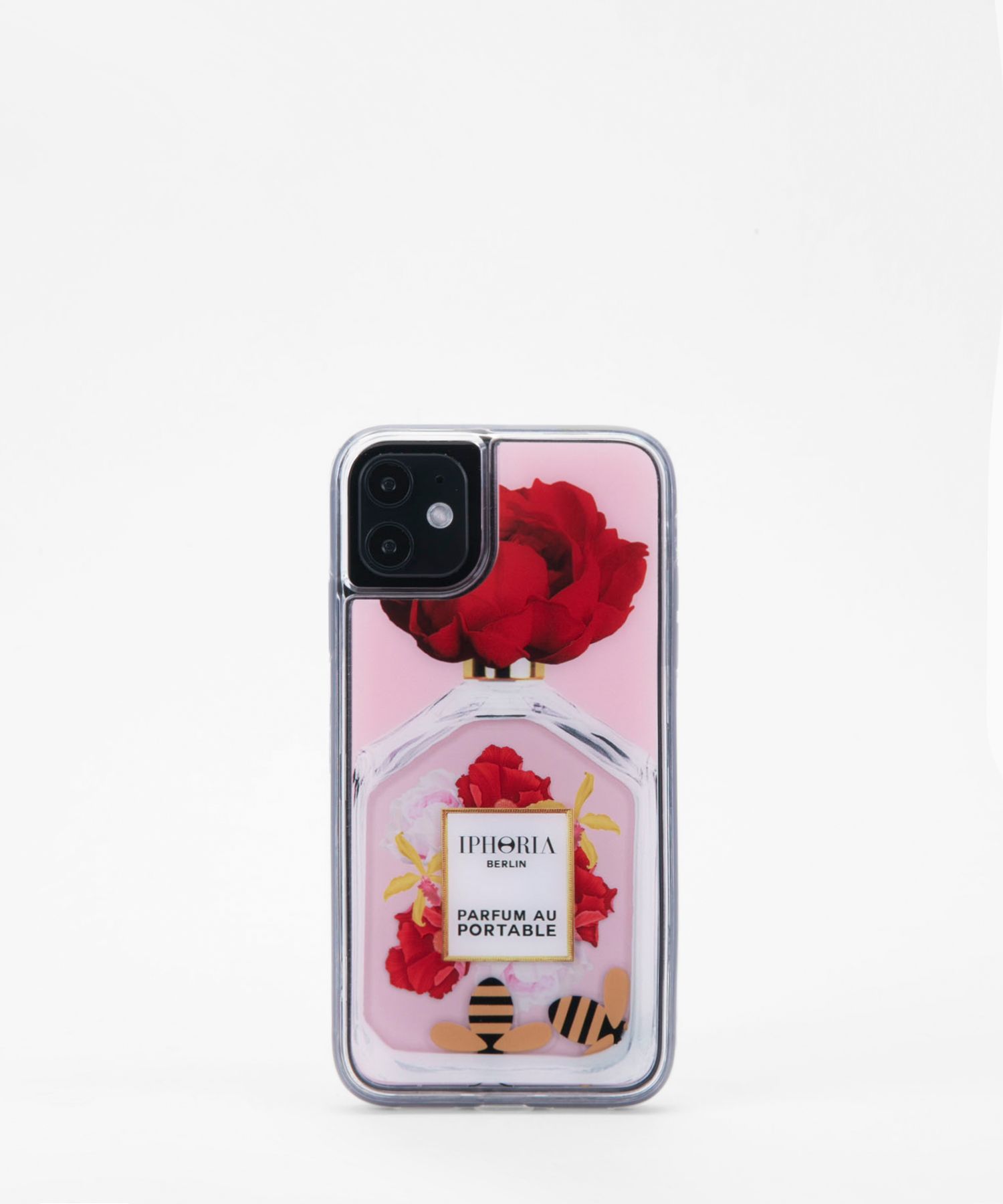 Liquid Case for Apple iPhone 11 - Parfume Red Flowers Nude with Bees