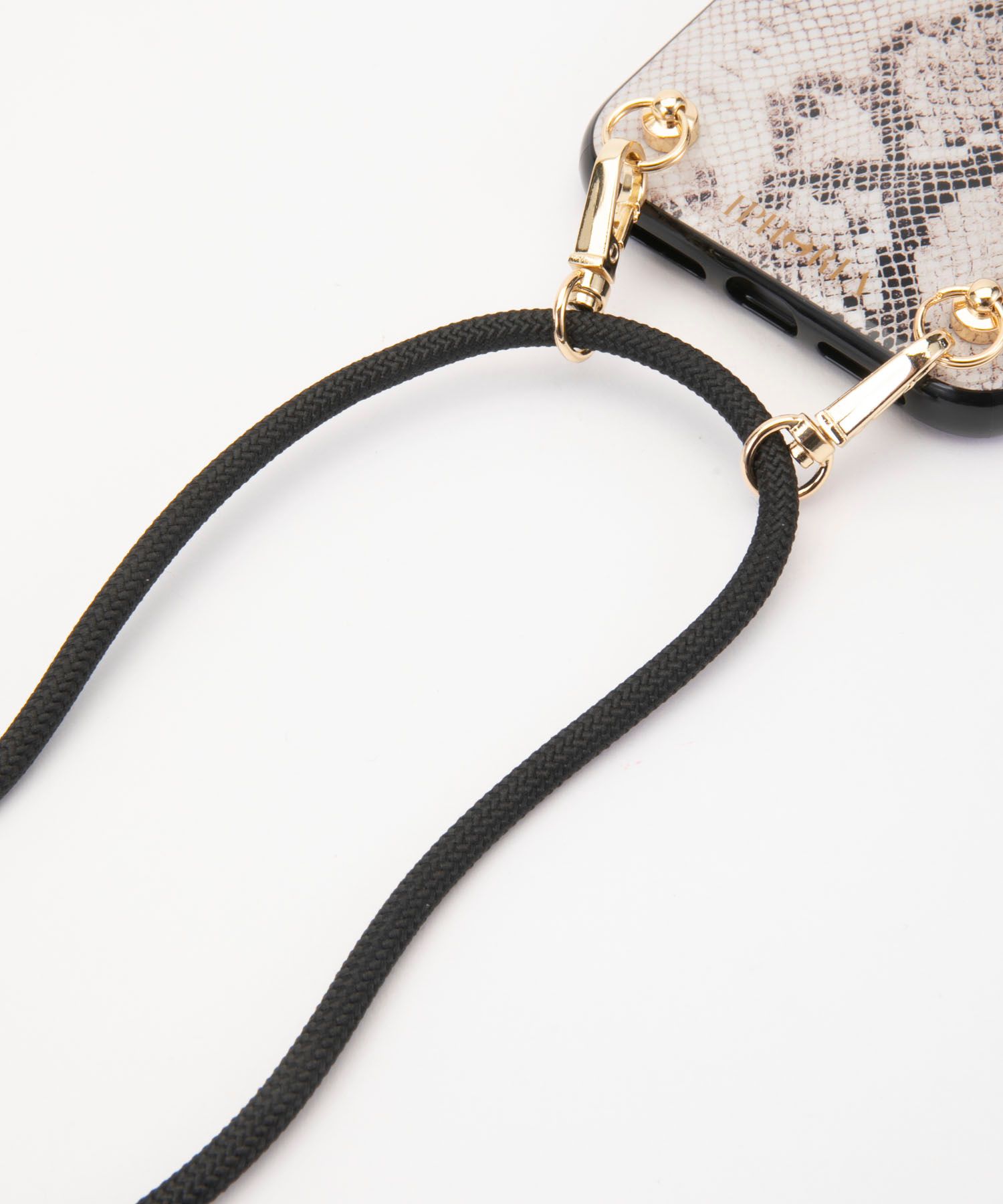 Necklace Case for Apple iPhone 11 with Black Cord - Natural Snake (nude)