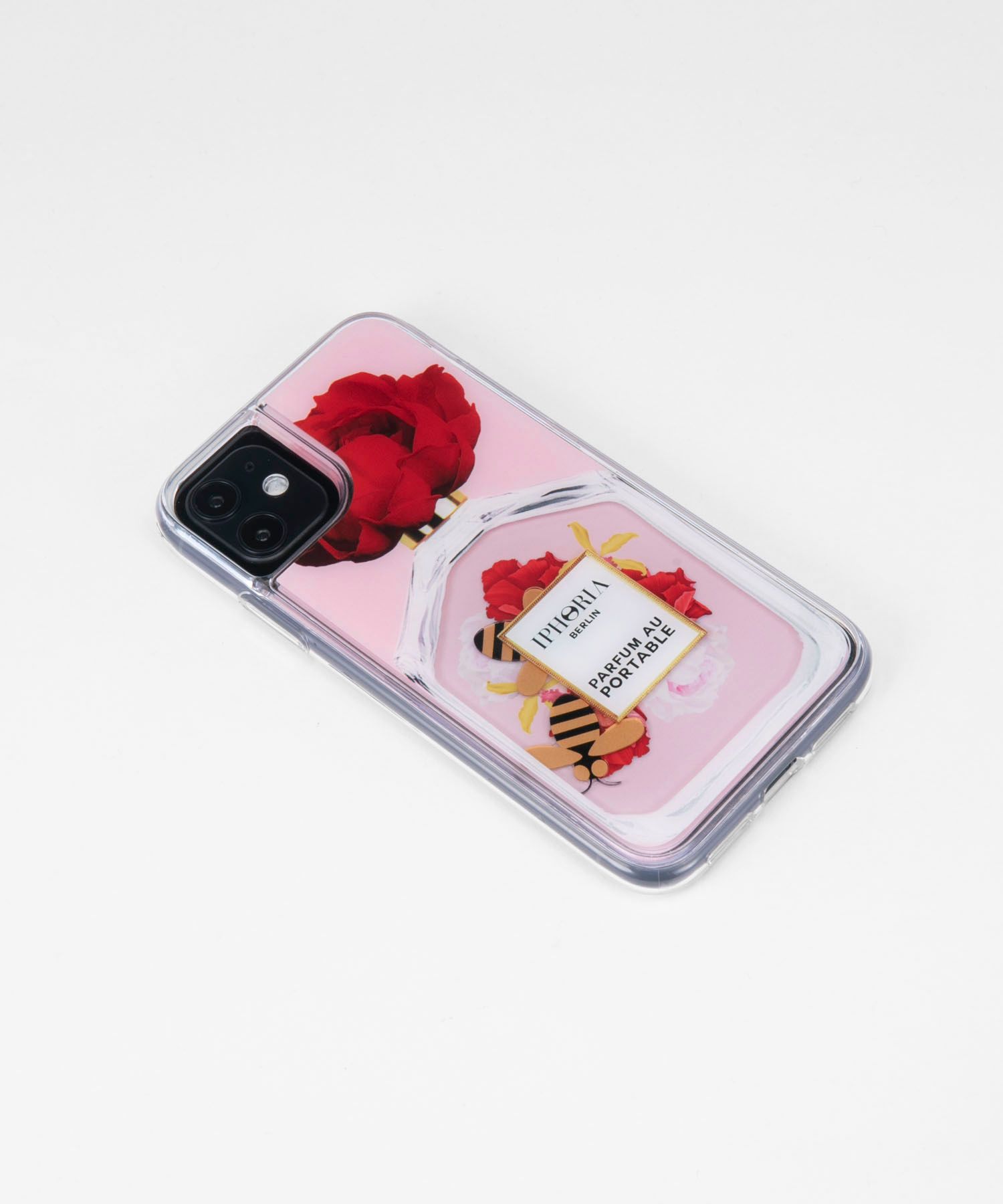 Liquid Case for Apple iPhone 11 - Parfume Red Flowers Nude with Bees