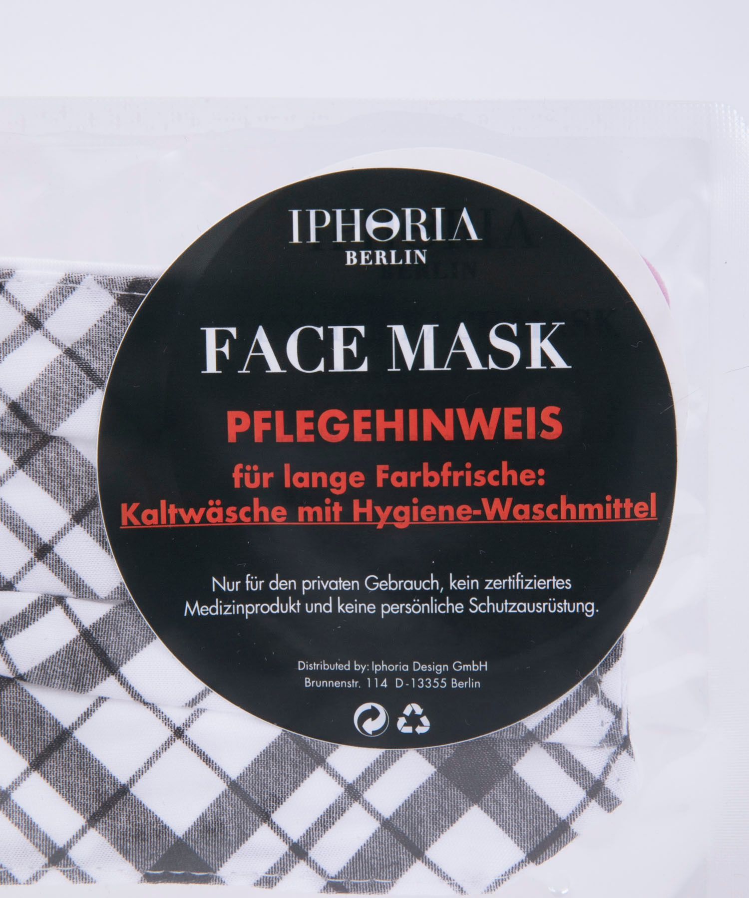 IPHORIA MASK - Check Pattern Textile Mask