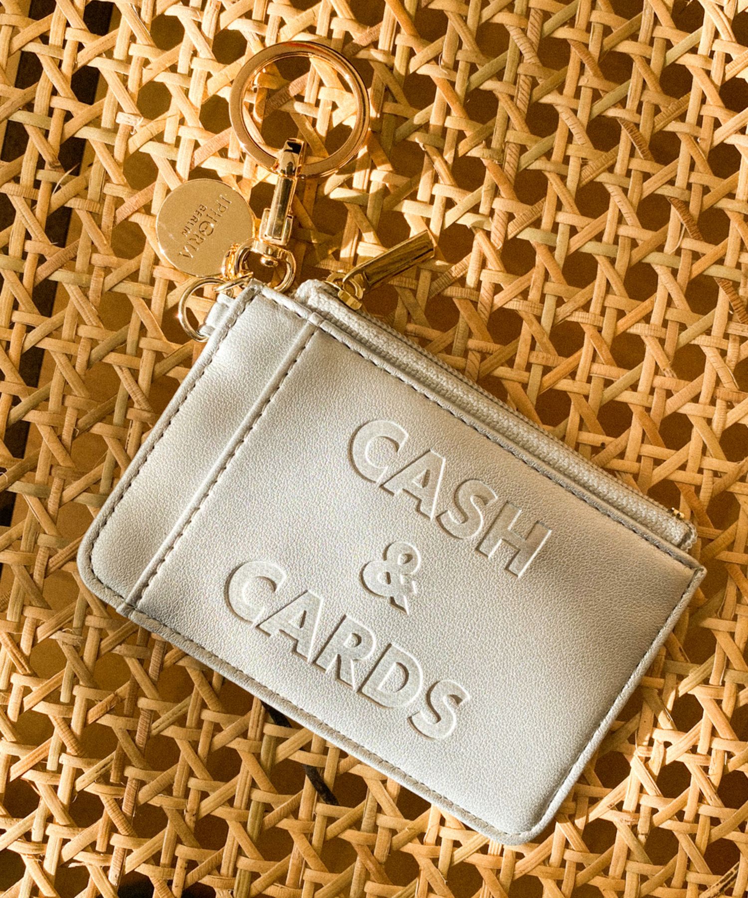Keychain Card Holder - Cash & Cards Silver