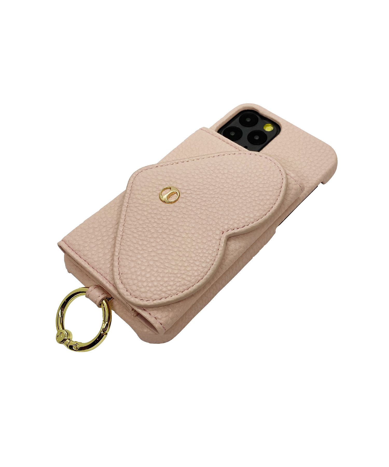 Necklace Case for Apple iPhone 12/12 Pro- Nude With Heart Pocket