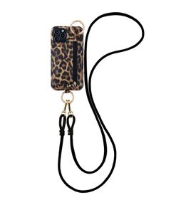 Necklace Case for Apple iPhone 12/12 Pro - Leopard With Multi-Strap + Zip Pocket
