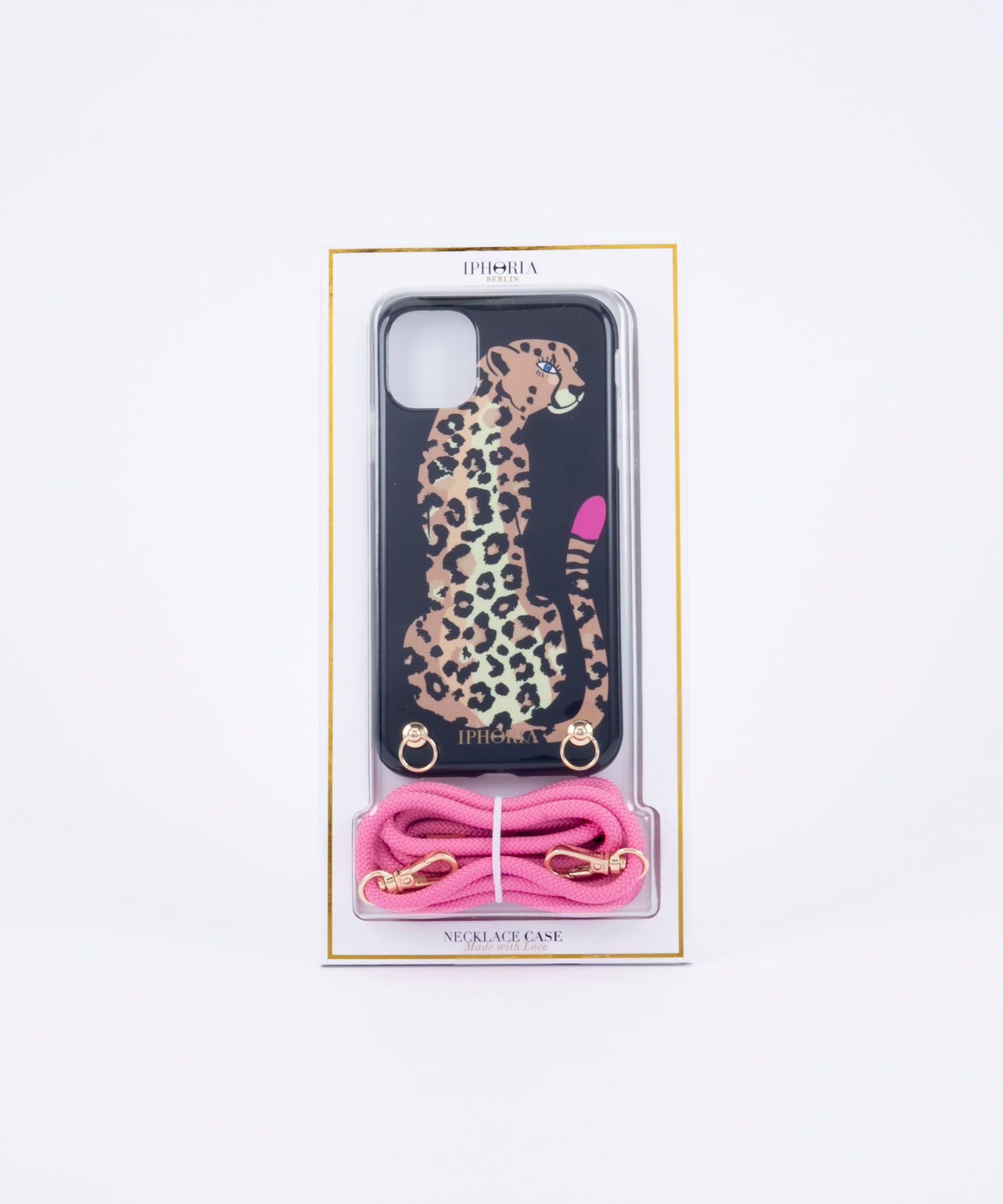 Necklace Case for Apple iPhone 11 - Leopard Lady Black