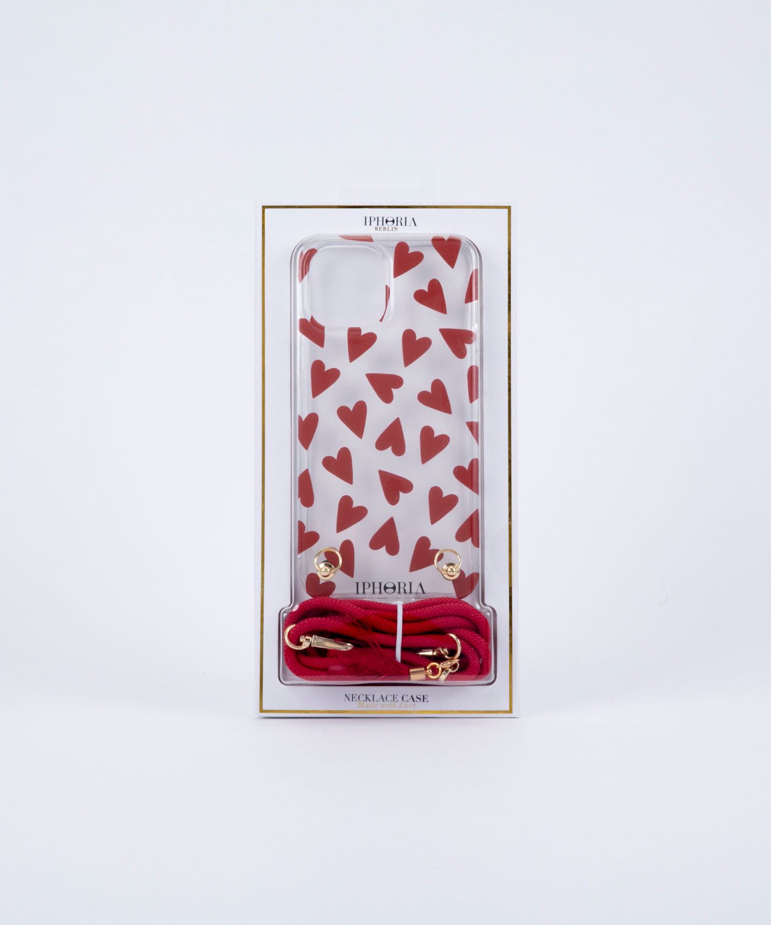 Necklace Case for Apple iPhone 12 Pro Max - Transparent Hearts