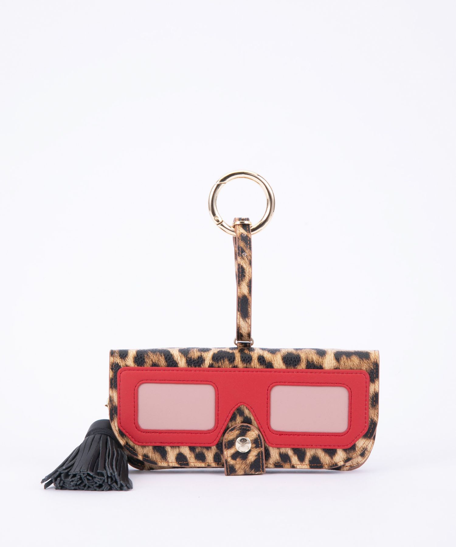 Glasses Case with Bag Holder - Leopard with Edged Glasses
