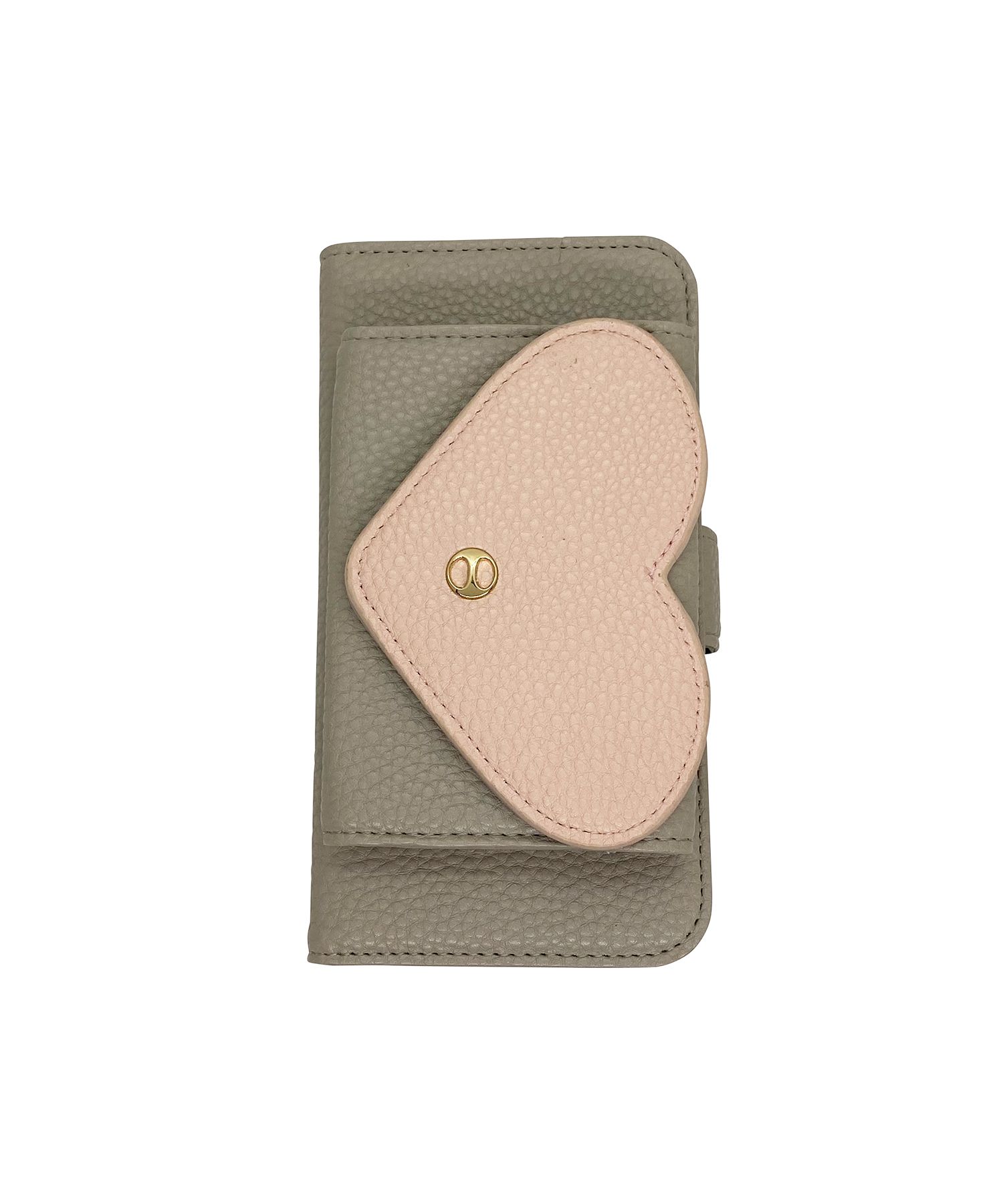 Bookcase for iPhone 12/12 Pro - Grey With Heart Pocket