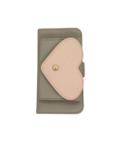 Bookcase for iPhone 12/12 Pro - Grey With Heart Pocket