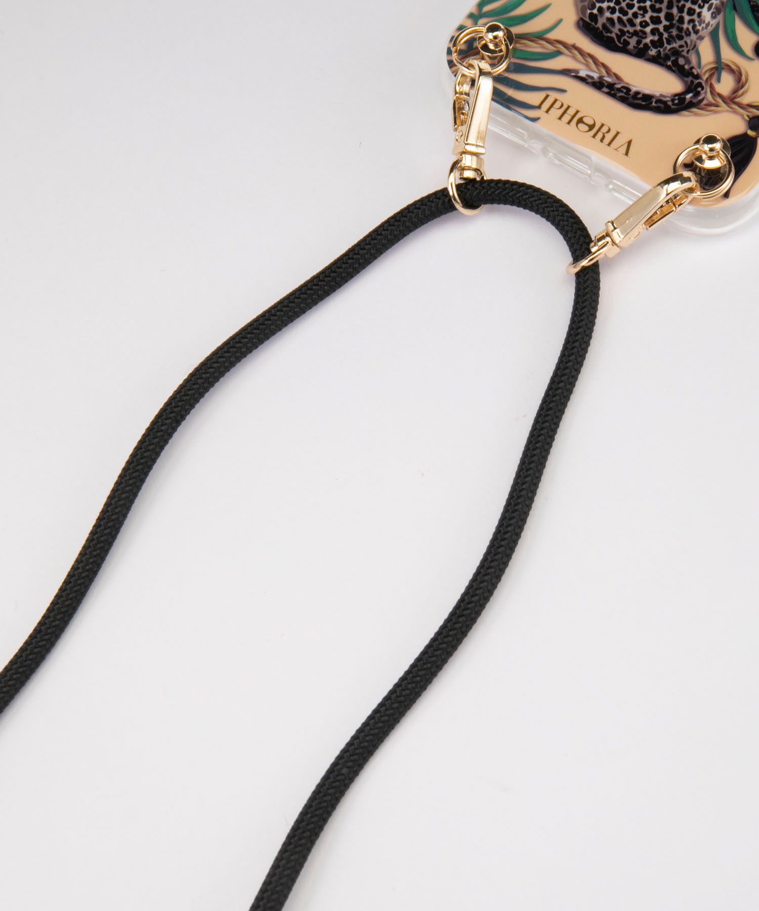 Necklace Case for Apple iPhone 11 - Nude Leopard - black Cord