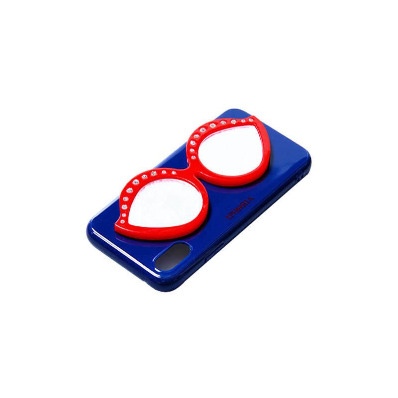 Case with Mirror for Apple iPhone X/XS - Sunglasses Red