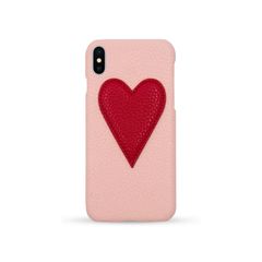 Veggie Leather Case for Apple iPhone X/XS - Heart Nude Red