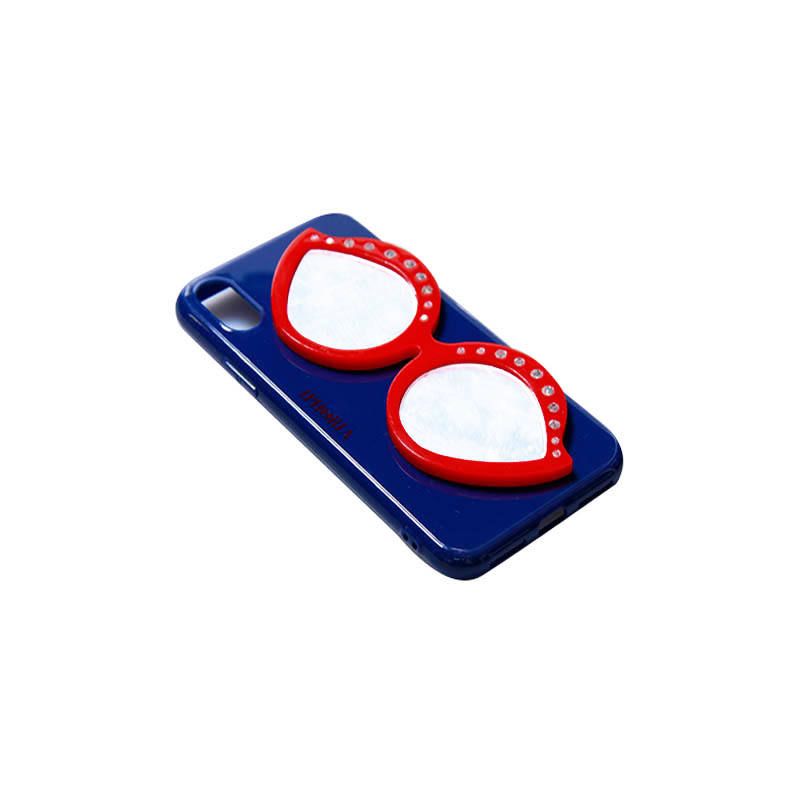 Case with Mirror for Apple iPhone X/XS - Sunglasses Red