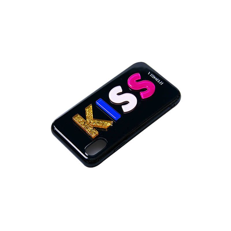 3D Case for Apple iPhone X/XS - Kiss Black