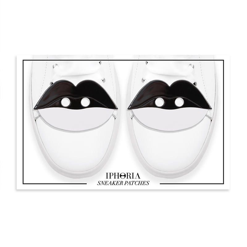 Acryl Sneaker Patches - Lips Black and White