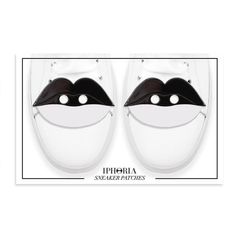Acryl Sneaker Patches - Lips Black and White