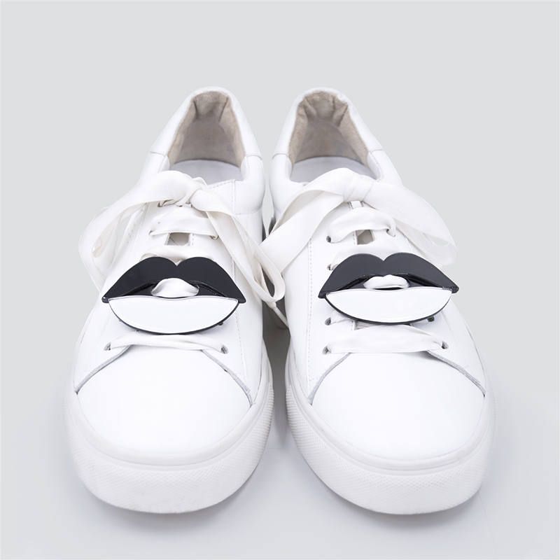 Acryl Sneaker Patches - Lips Black and White
