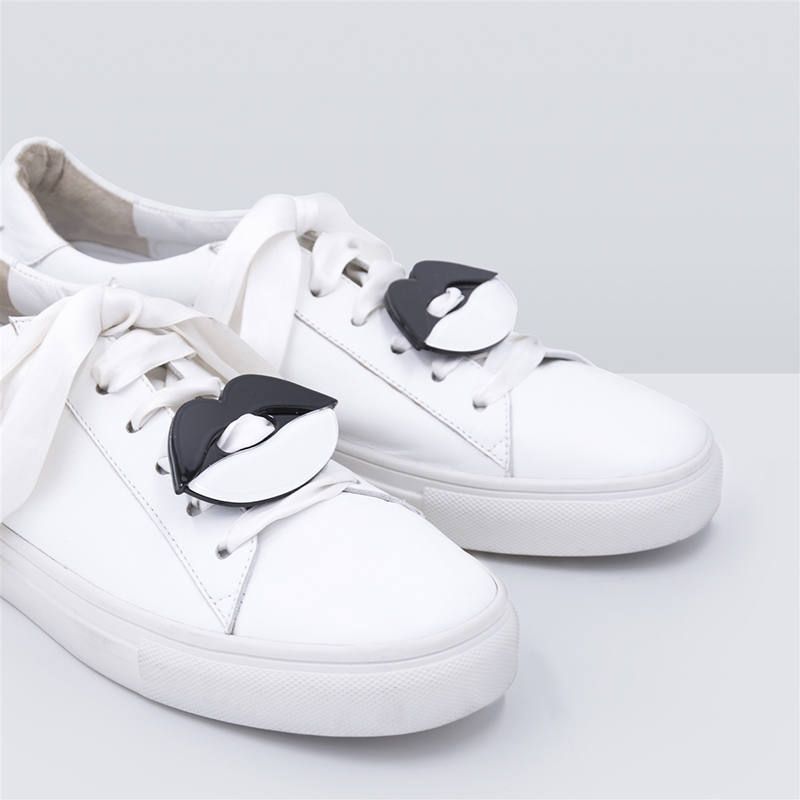 Acryl Sneaker Patches - Lips Black and White