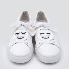 Acryl Sneaker Patches - Smiley White