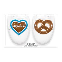 Acryl Sneaker Patches - Pretzel and Heart
