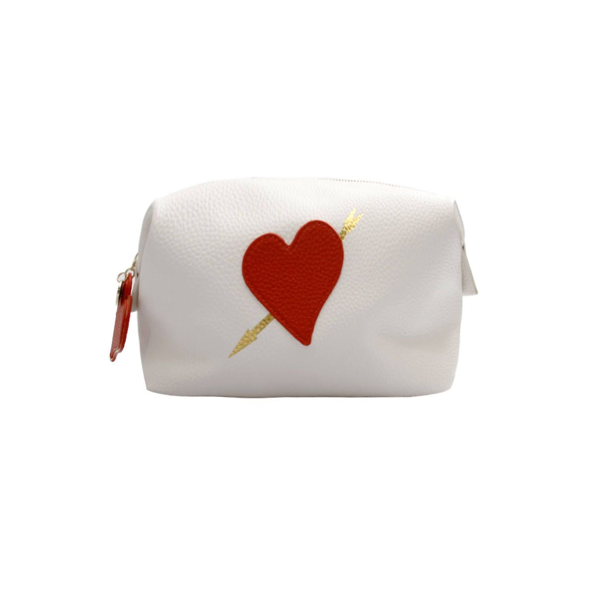 Washbag - White Big Heart