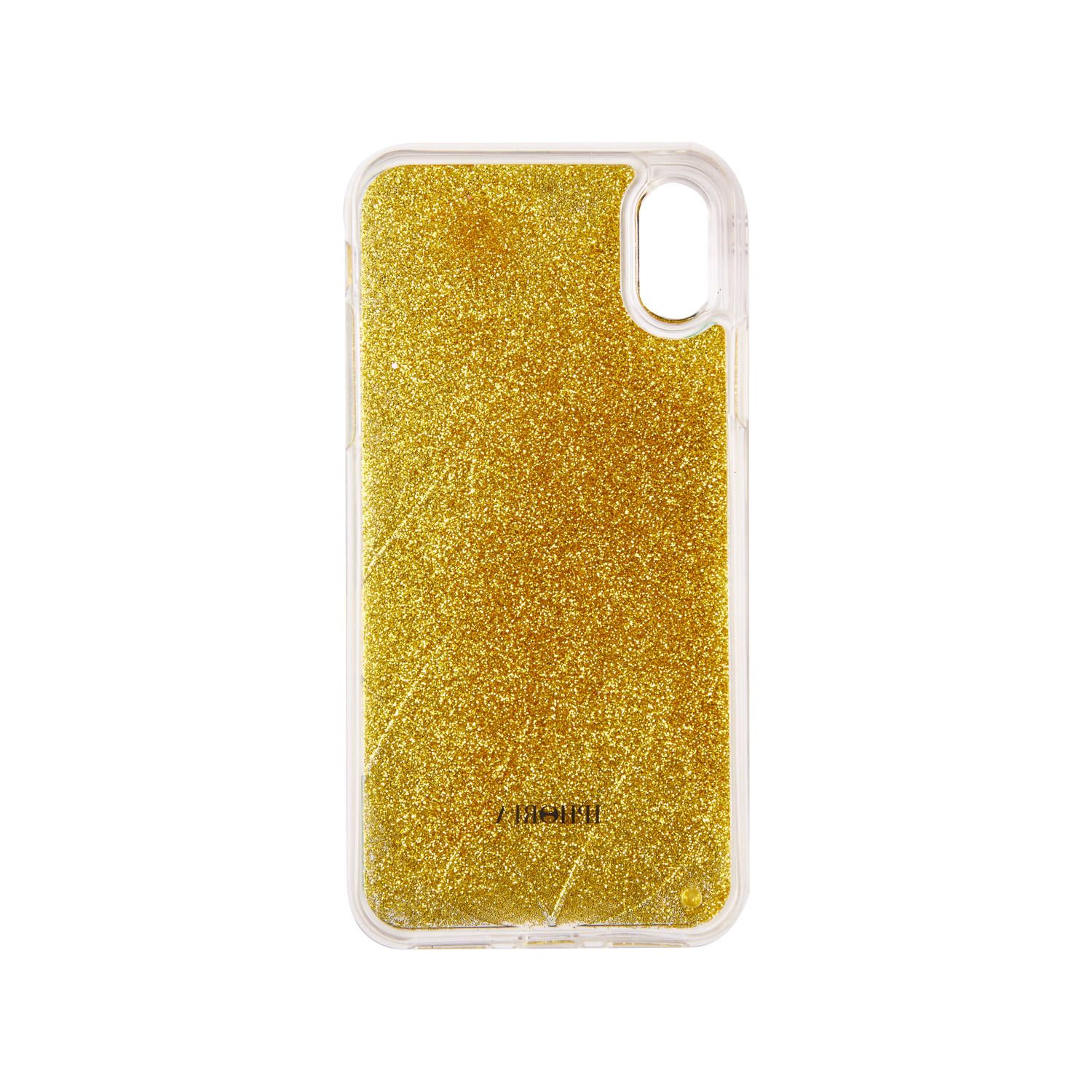 Liquid Case for Apple iPhone X/XS - Pineapple with Golden Glitter