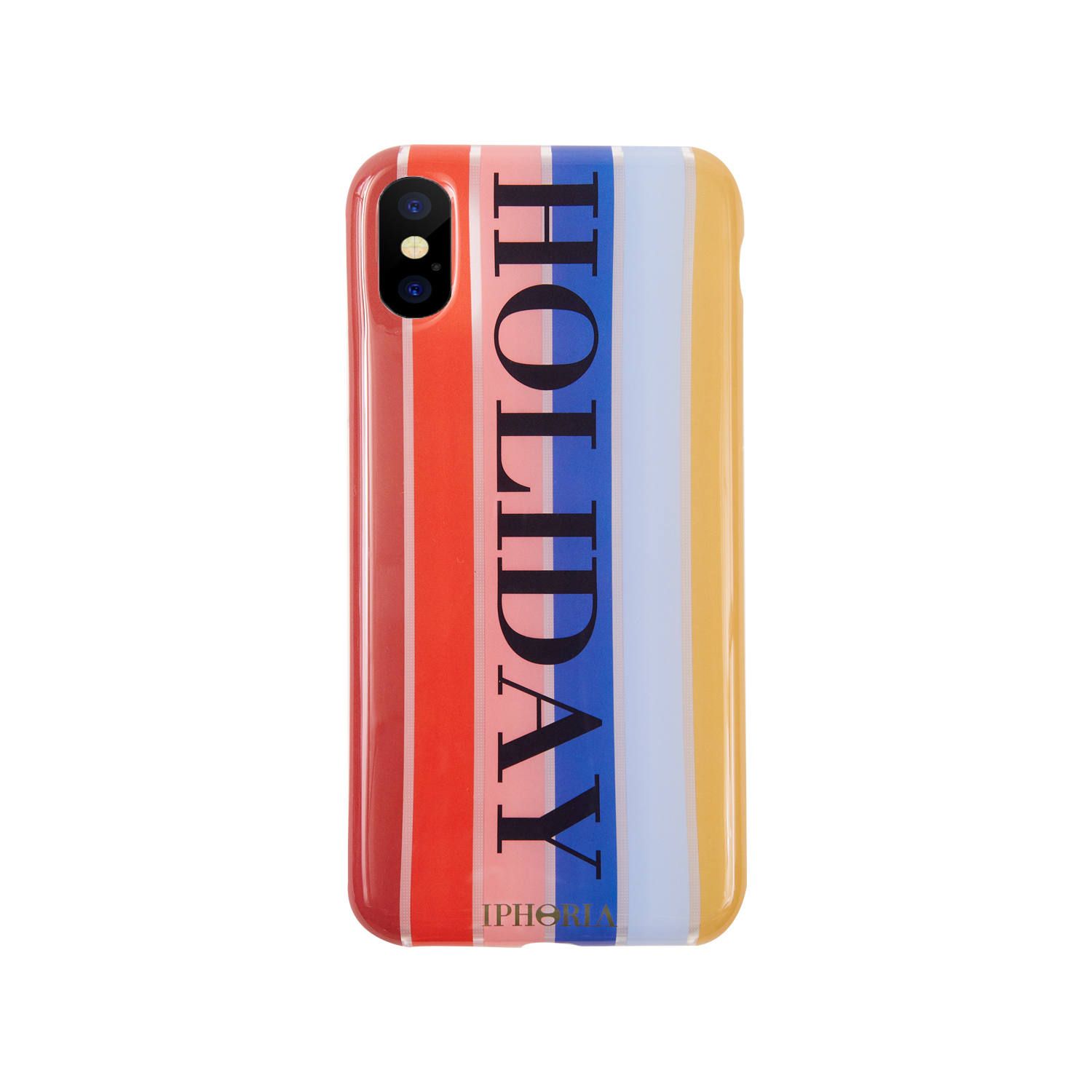 Case for Apple iPhone X/XS - Stripes Multicolor HOLIDAY Gold