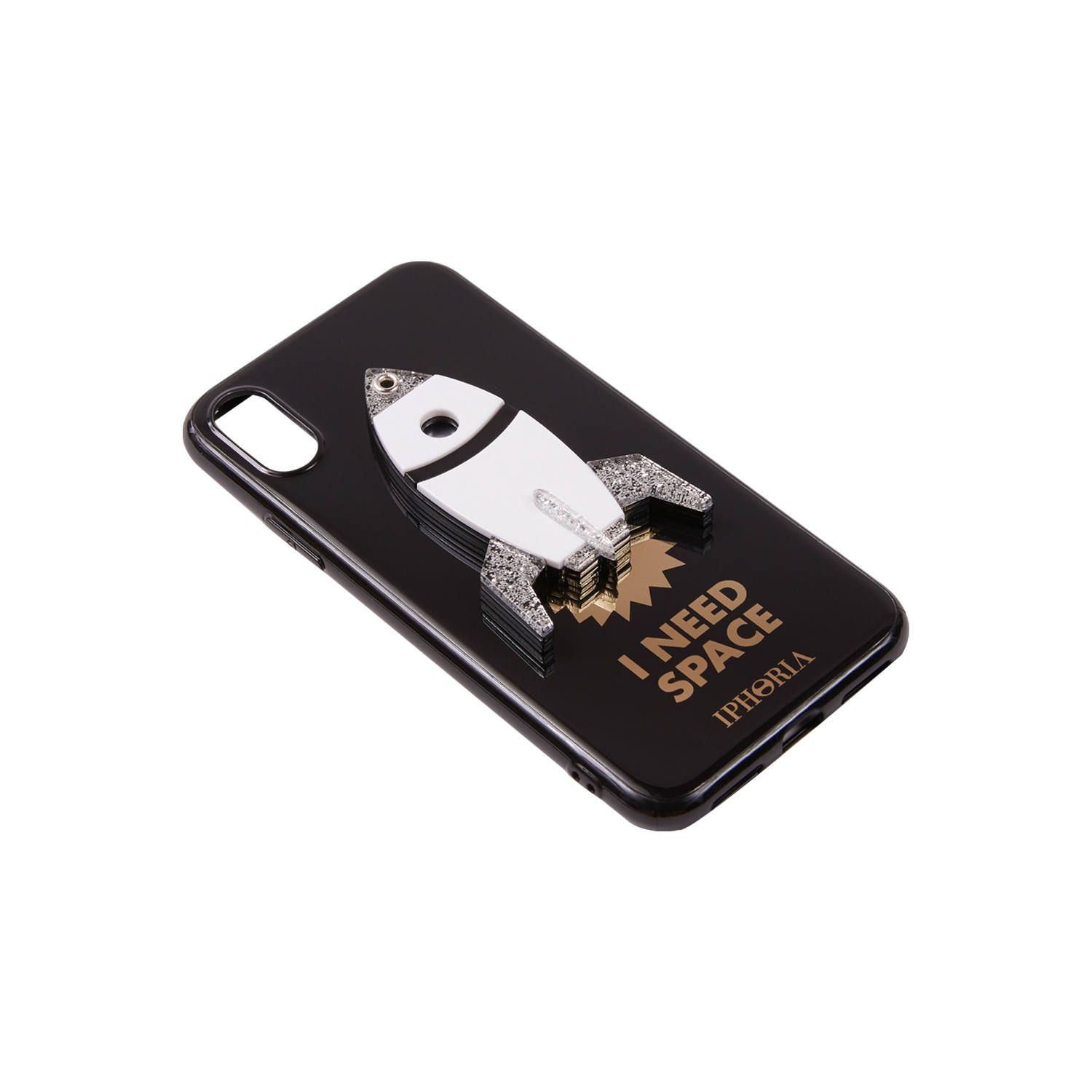 Case with Mirror for Apple iPhone X/XS - Black I Need Space