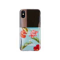 Case for Apple iPhone X/XS - Nailpolish Blue with Flowers