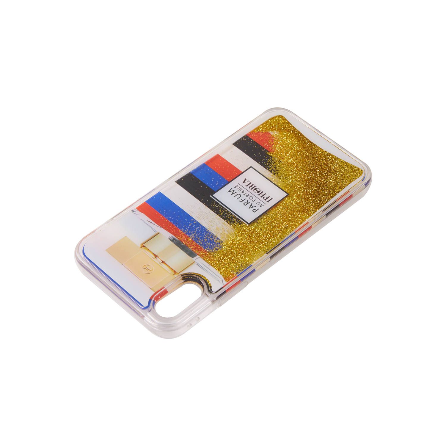 Liquid Case for Apple iPhone X/XS - Perfume Stripes Blue and Red