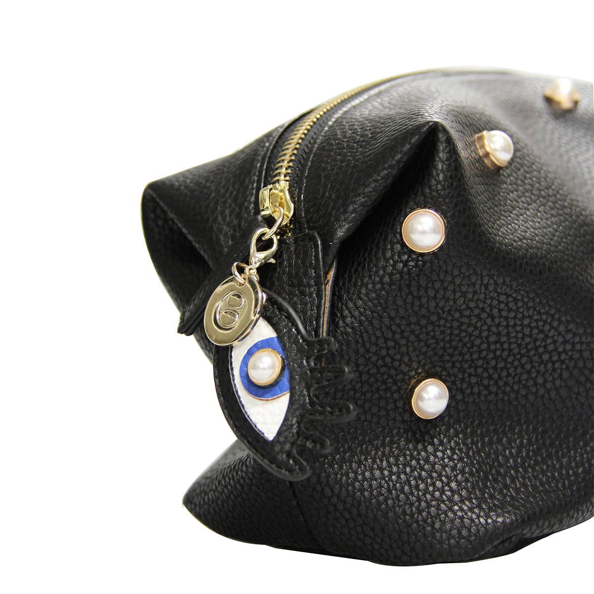 Washbag - Pearl Black with Eyes Charm