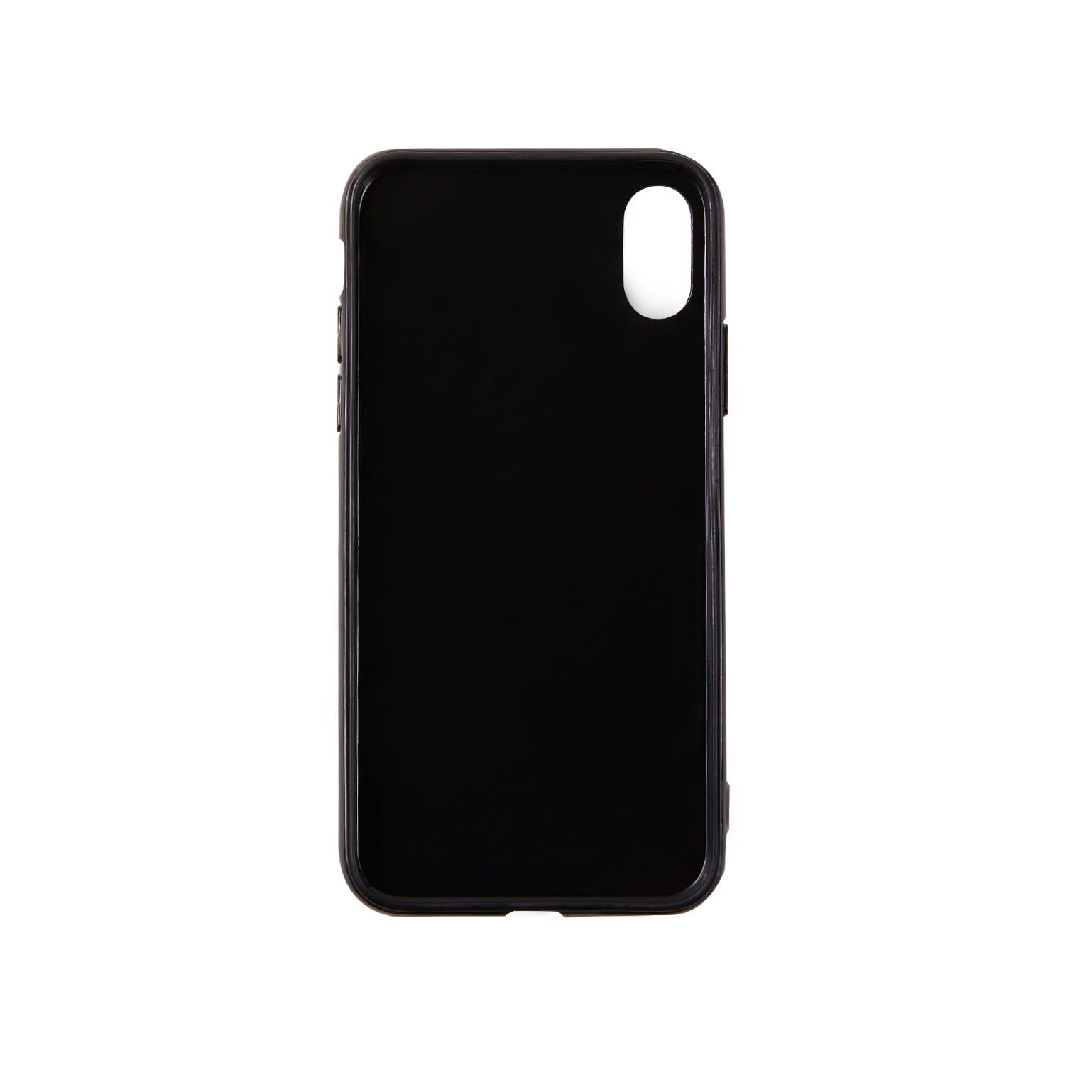 Case with Mirror for Apple iPhone X/XS - Black Pineapple Glitter
