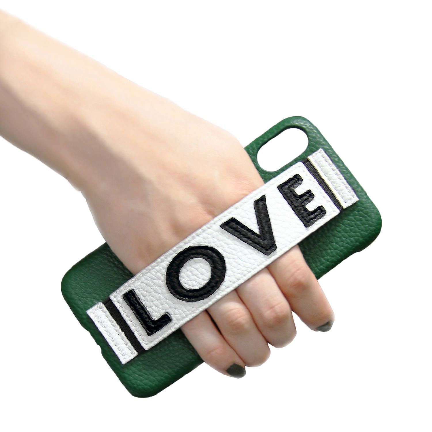 Veggie Leather Case for Apple iPhone X/XS - Green LOVE
